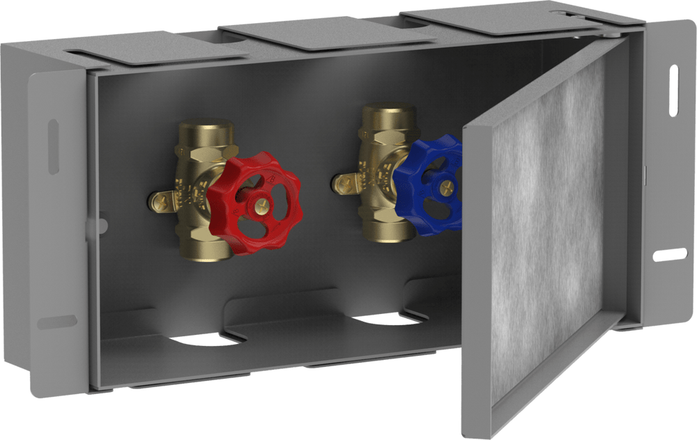 Hansgrohe XtraStoris Safe Wall Niche With Tileable Door And Integrated Shut - off Valve 150/300/100 - Stainless Steel Optic - 56100800 - TAP 'N' SHOWER