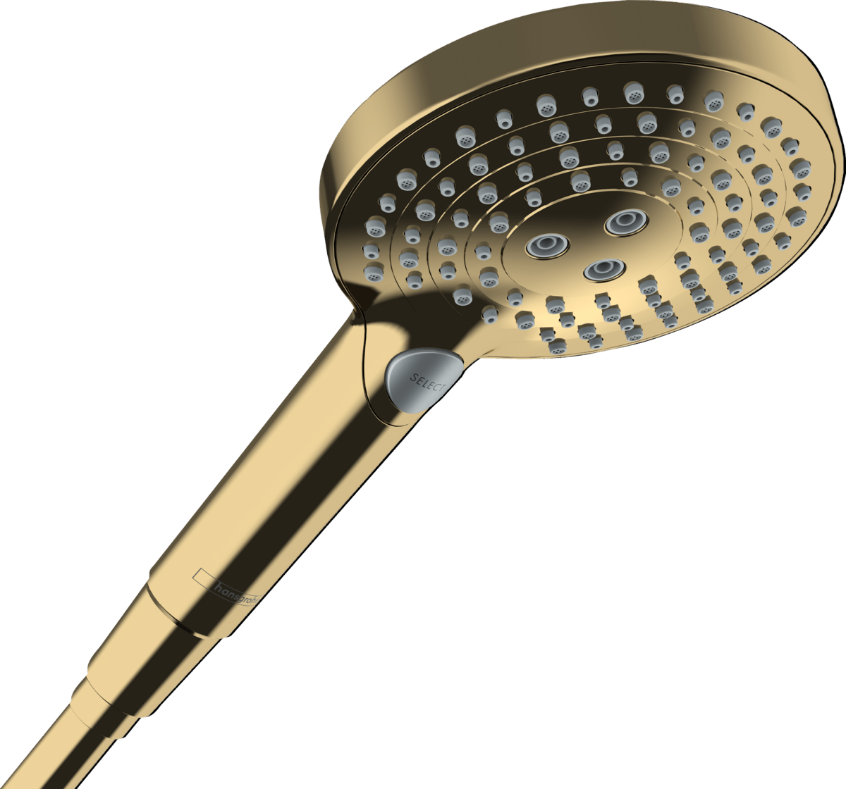 Hansgrohe Raindance Select S Hand Shower 120 3jet PowderRain - Polished Gold Optic - 26014990 - TAP 'N' SHOWER
