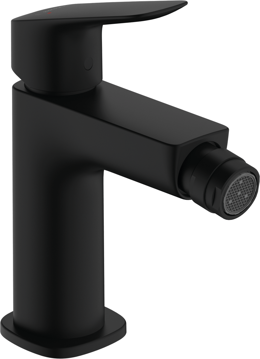 Hansgrohe Logis Single Lever Bidet Mixer 110 Fine With Pop - up Waste Set - Matt Black - 71201670 - TAP 'N' SHOWER