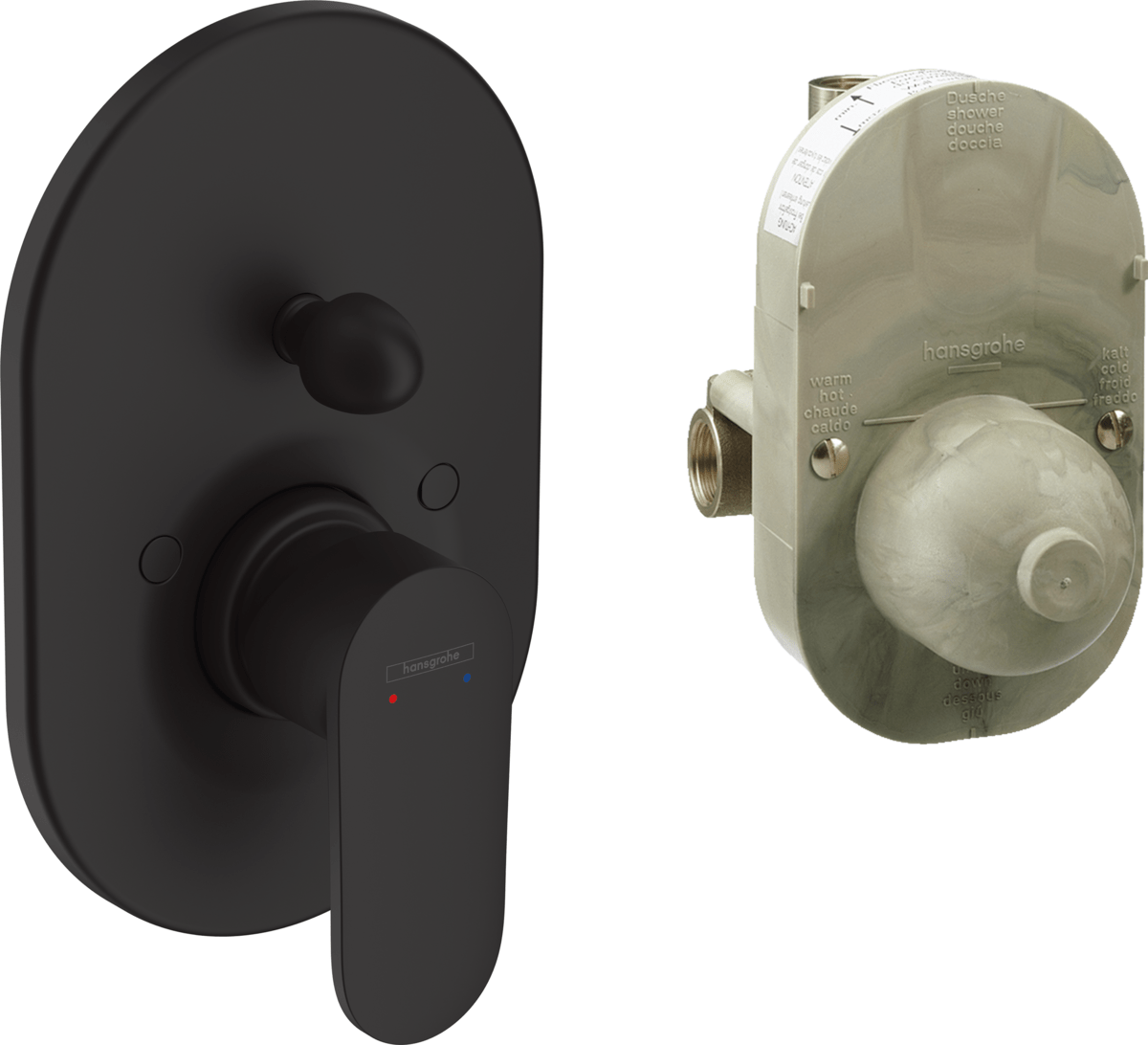 Hansgrohe Vernis Blend Bath Mixer Set For Concealed Installation - Matt Black - 71473670 - TAP 'N' SHOWER