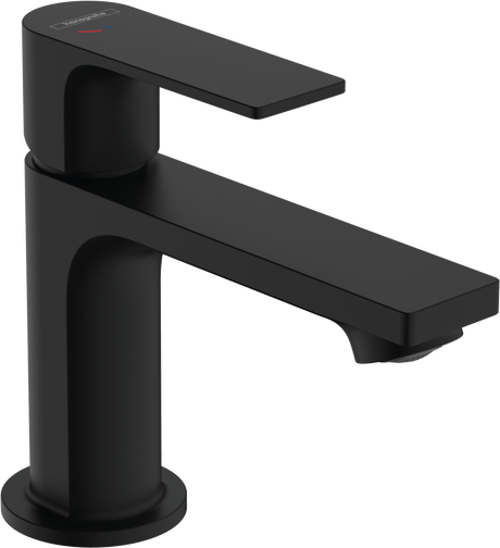 Hansgrohe Rebris E Single Lever Basin Mixer 80 Coolstart With Metal Pop - up Waste Set - Matt Black - 72585670 - TAP 'N' SHOWER