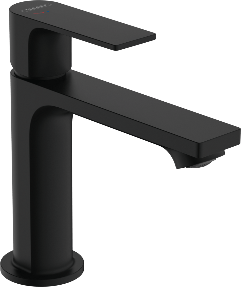 Hansgrohe Rebris E Single Lever Basin Mixer 110 Coolstart With Metal Pop - up Waste Set - Matt Black - 72551670 - TAP 'N' SHOWER