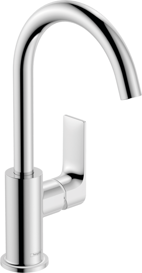 Hansgrohe Rebris E Single Lever Basin Mixer 210 With Swivel Spout And Pop - up Waste Set - Chrome - 72576000 - TAP 'N' SHOWER