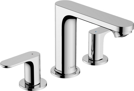 Hansgrohe Rebris S 3 - hole Basin Mixer 110 With Pop - up Waste Set - Chrome - 72530000 - TAP 'N' SHOWER