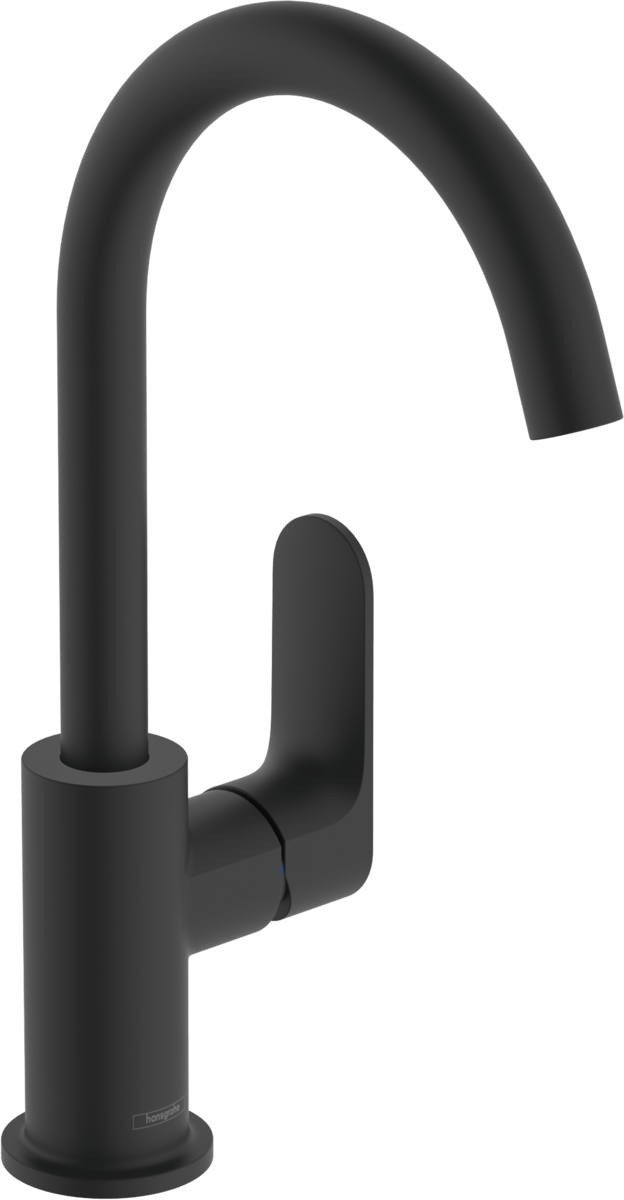 Hansgrohe Rebris S Single Lever Basin Mixer 210 With Swivel Spout And Pop - up Waste Set - Matt Black - 72536670 - TAP 'N' SHOWER