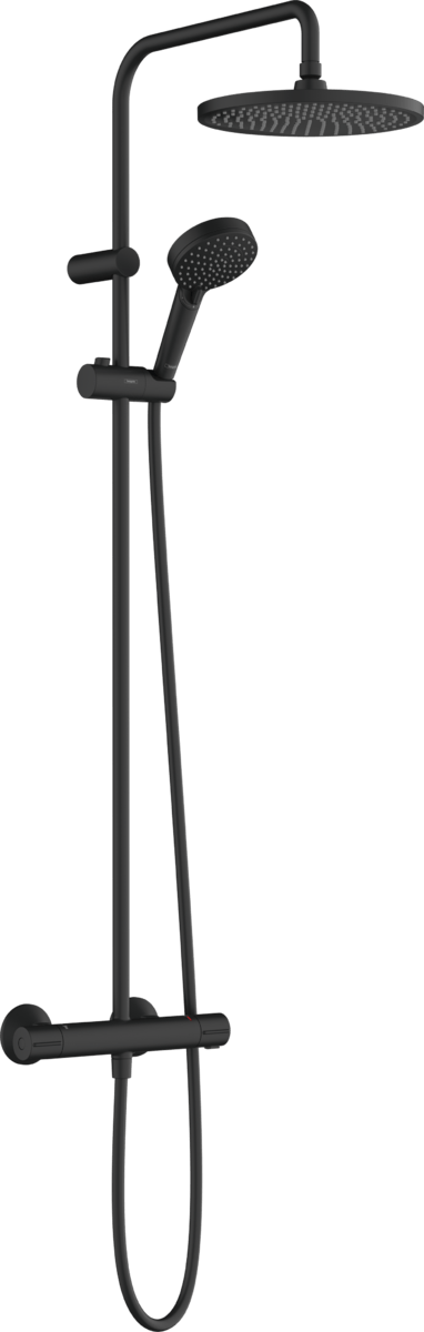 Hansgrohe Vernis Blend Showerpipe 240 1jet Ecosmart With Thermostat - Matt Black - 26428670 - TAP 'N' SHOWER