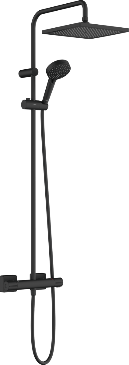 Hansgrohe Vernis Shape Showerpipe 240 1jet With Thermostat - Matt Black - 26427670 - TAP 'N' SHOWER