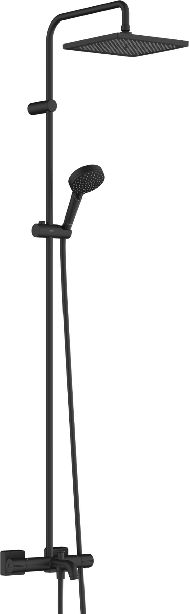 Hansgrohe Vernis Shape Showerpipe 240 1jet With Bath Thermostat - Matt Black - 26900670 - TAP 'N' SHOWER
