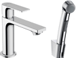 Hansgrohe Rebris E Single Lever Basin Mixer 110 With Bidette Hand Shower And Shower Hose Without Waste Set - Chrome - 72216000 - TAP 'N' SHOWER