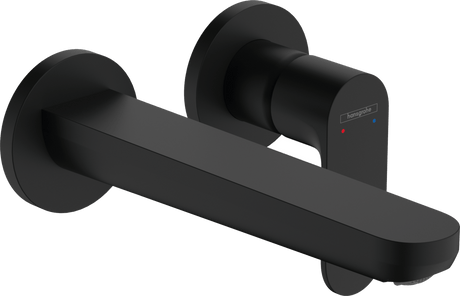 Hansgrohe Rebris S Single Lever Basin Mixer For Concealed Installation Wall - mounted With Spout 200mm - Matt Black - 72528670 - TAP 'N' SHOWER