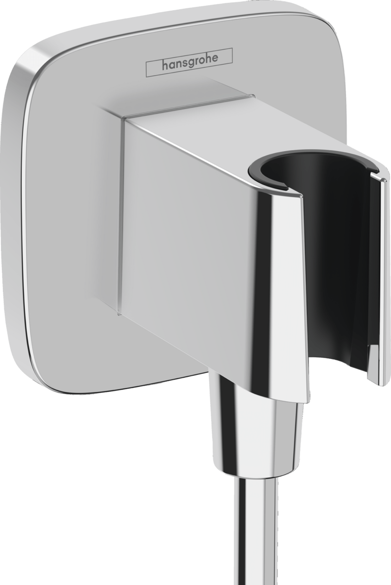 Hansgrohe FixFit Q Wall Outlet With Shower Holder - Chrome - 26887000 - TAP 'N' SHOWER