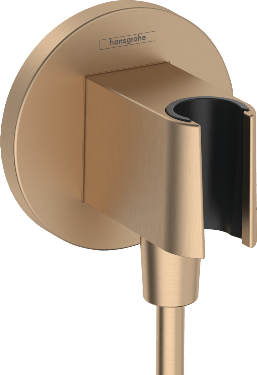 Hansgrohe FixFit S Wall Outlet With Shower Holder - Brushed Bronze - 26888140 - TAP 'N' SHOWER