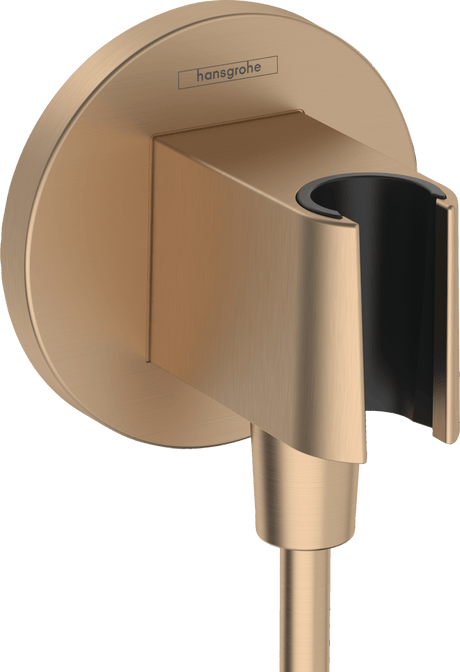 Hansgrohe FixFit S Wall Outlet With Shower Holder - Brushed Bronze - 26888140 - TAP 'N' SHOWER