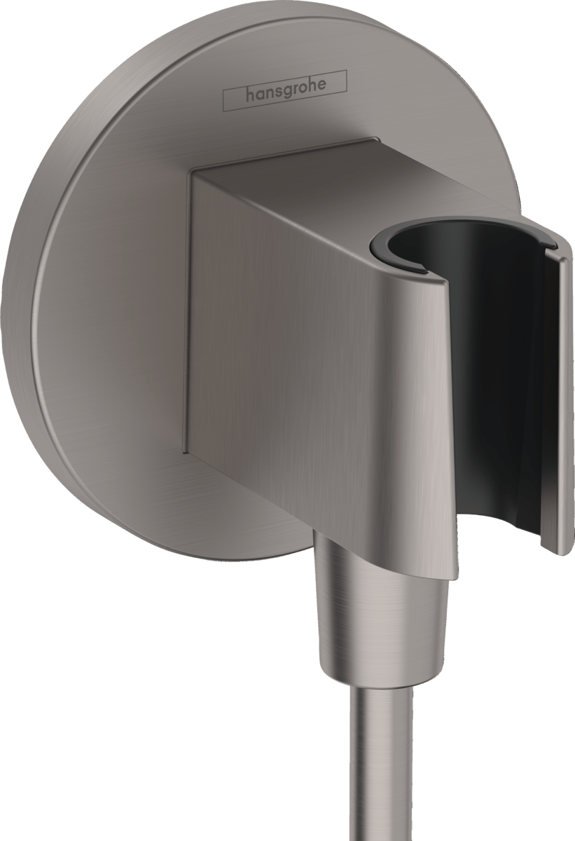 Hansgrohe FixFit S Wall Outlet With Shower Holder - Brushed Black Chrome - 26888340 - TAP 'N' SHOWER