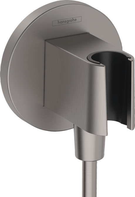 Hansgrohe FixFit S Wall Outlet With Shower Holder - Brushed Black Chrome - 26888340 - TAP 'N' SHOWER