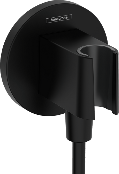 Hansgrohe FixFit S Wall Outlet With Shower Holder - Matt Black - 26888670 - TAP 'N' SHOWER