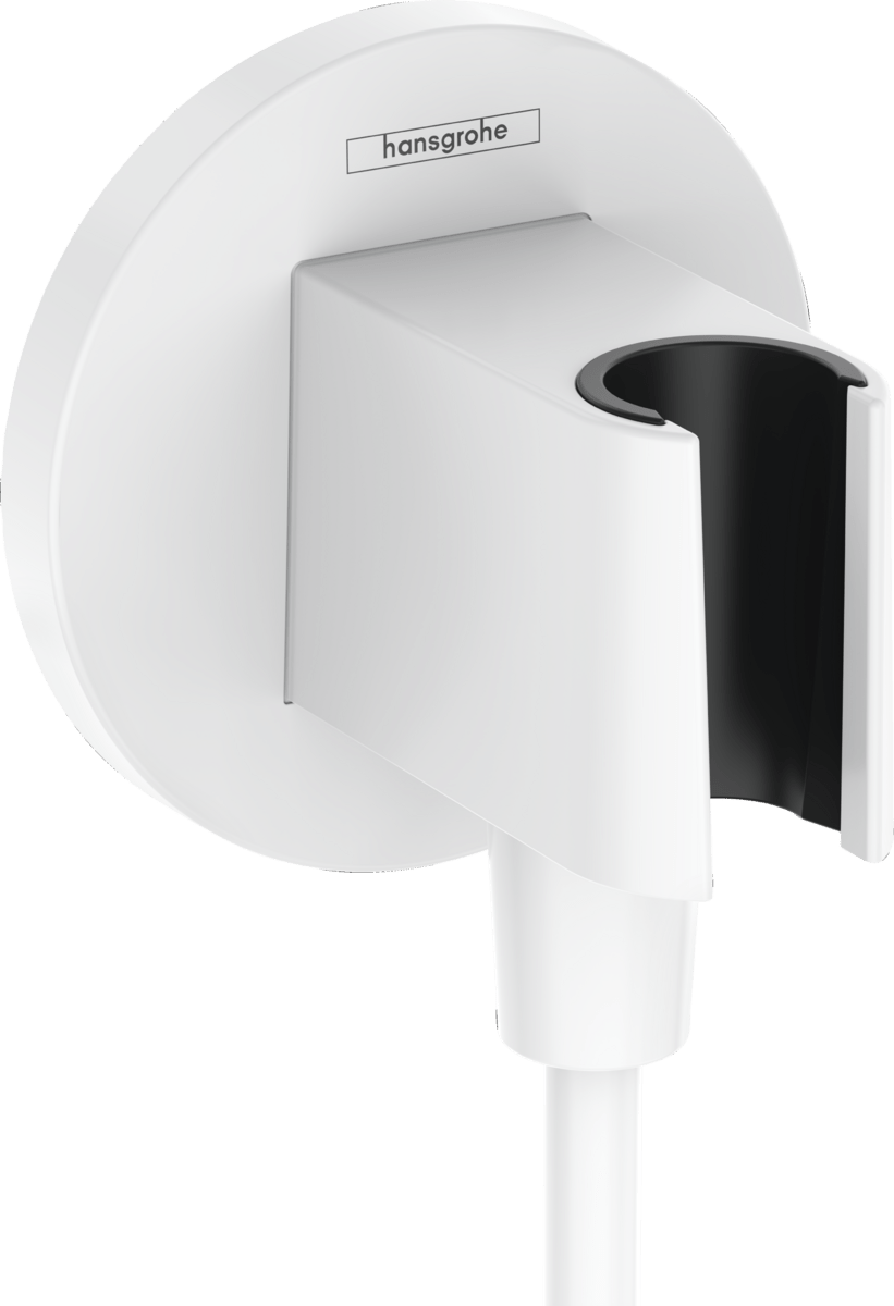 Hansgrohe FixFit S Wall Outlet With Shower Holder - Matt White - 26888700 - TAP 'N' SHOWER