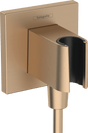 Hansgrohe FixFit E Wall Outlet With Shower Holder - Brushed Bronze - 26889140 - TAP 'N' SHOWER