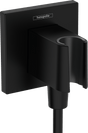 Hansgrohe FixFit E Wall Outlet With Shower Holder - Matt Black - 26889670 - TAP 'N' SHOWER