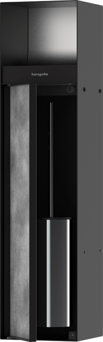 Hansgrohe Xtrastoris Rock Recessed Toilet Brush Holder - Matt Black - 56062670 - TAP 'N' SHOWER