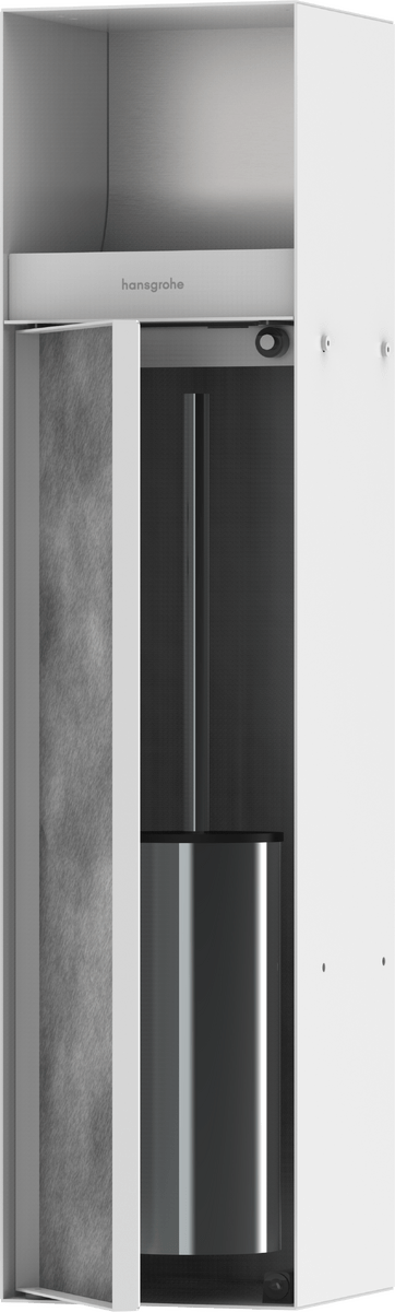 Hansgrohe Xtrastoris Rock Recessed Toilet Brush Holder - Matt White - 56062700 - TAP 'N' SHOWER