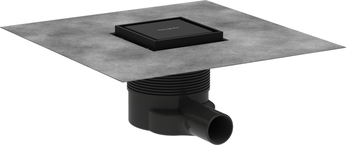 Hansgrohe RainDrain Brilliance Complete Set Point Drain 100/100 Tileable Rear Cover - Matt Black - 56250670 - TAP 'N' SHOWER
