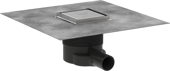 Hansgrohe RainDrain Brilliance Complete Set Point Drain 100/100 Tileable Rear Cover - Brushed Stainless Steel - 56250800 - TAP 'N' SHOWER