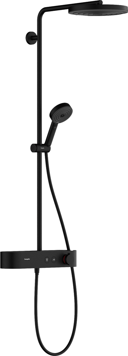Hansgrohe Pulsify S Showerpipe 260 1jet Ecosmart with Showertablet Select 400 - Matt Black - 24221670 - TAP 'N' SHOWER