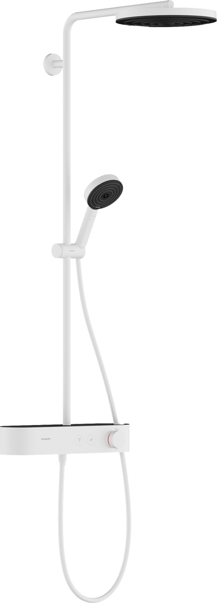 Hansgrohe Pulsify S Showerpipe 260 1jet with Showertablet Select 400 - Matt White - 24220700 - TAP 'N' SHOWER