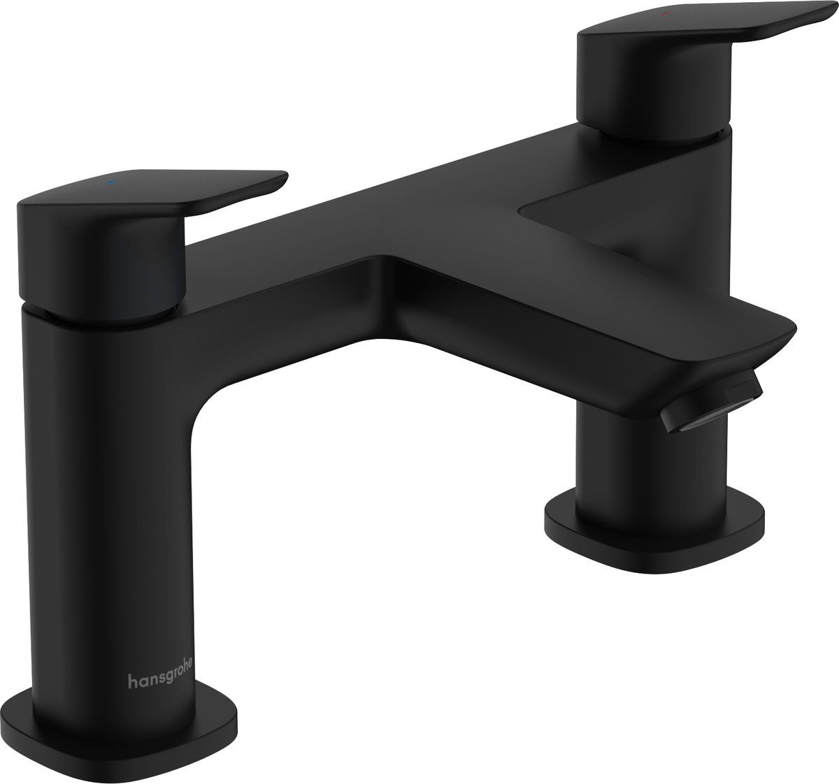 Hansgrohe Logis 2 - hole Rim Mounted Bath Mixer - Matt Black - 71437670 - TAP 'N' SHOWER