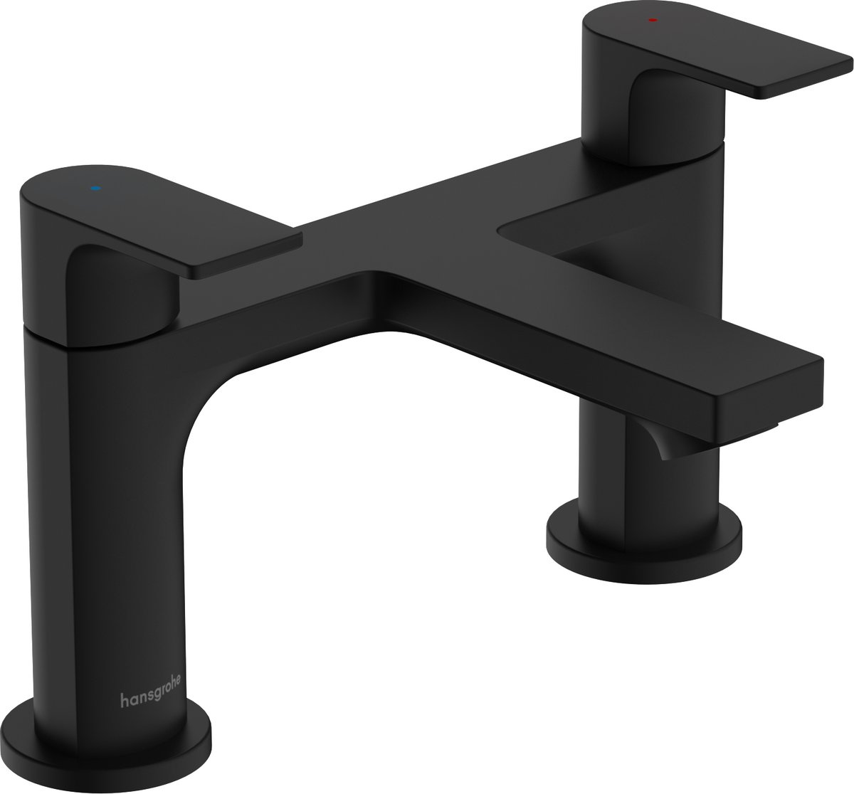 Hansgrohe Rebris E 2 - hole Rim Mounted Bath Mixer - Matt Black - 72480670 - TAP 'N' SHOWER