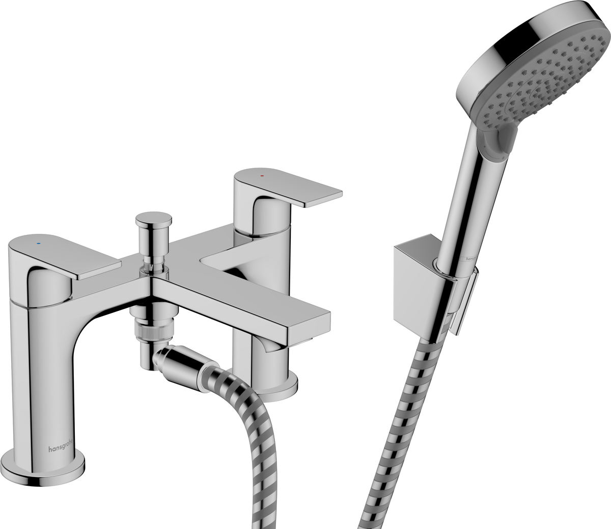 Hansgrohe Rebris E 2 - hole Rim Mounted Bath Mixer With Diverter Valve - Chrome - 72481000 - TAP 'N' SHOWER