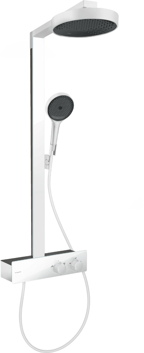 Hansgrohe Rainfinity Shower 250 1jet Overhead with Bar Shower - Matt White - 28742700 - TAP 'N' SHOWER