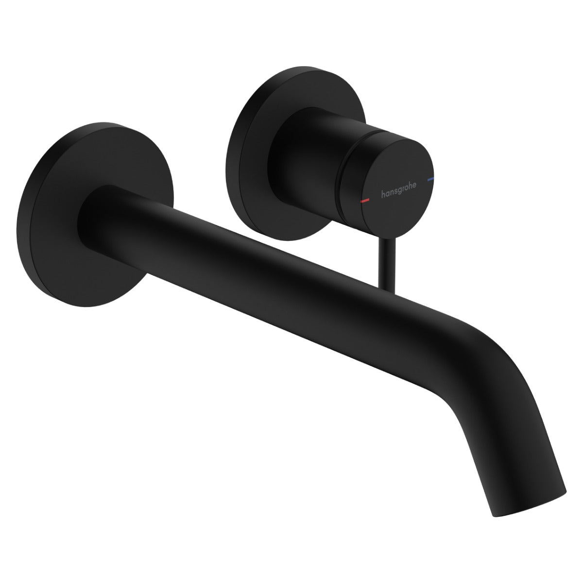 Hansgrohe Tecturis S Single Lever Basin Mixer For Concealed Installation Wall - mounted Ecosmart+ With Spout 225mm - Matt Black - 73351670 - TAP 'N' SHOWER