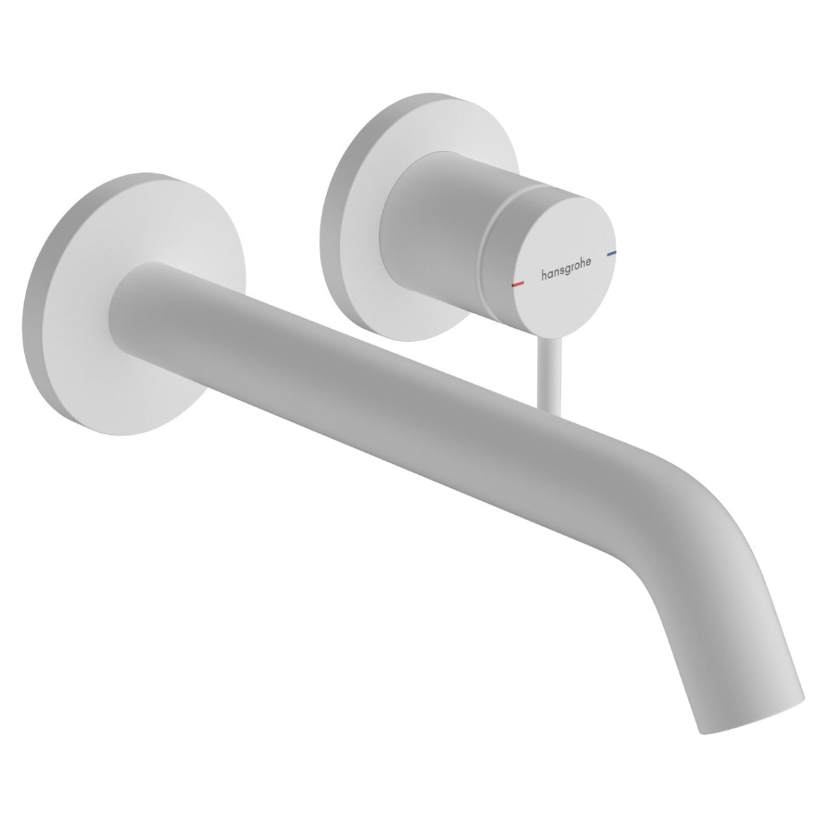Hansgrohe Tecturis S Single Lever Basin Mixer For Concealed Installation Wall - mounted Ecosmart+ With Spout 225mm - Matt White - 73351700 - TAP 'N' SHOWER