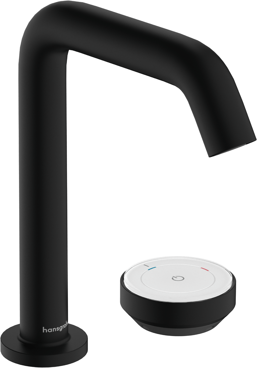 Hansgrohe Tecturis S 2 - hole Basin Mixer 150 Coolstart Ecosmart+ With Waste Set - Matt Black - 73353670 - TAP 'N' SHOWER