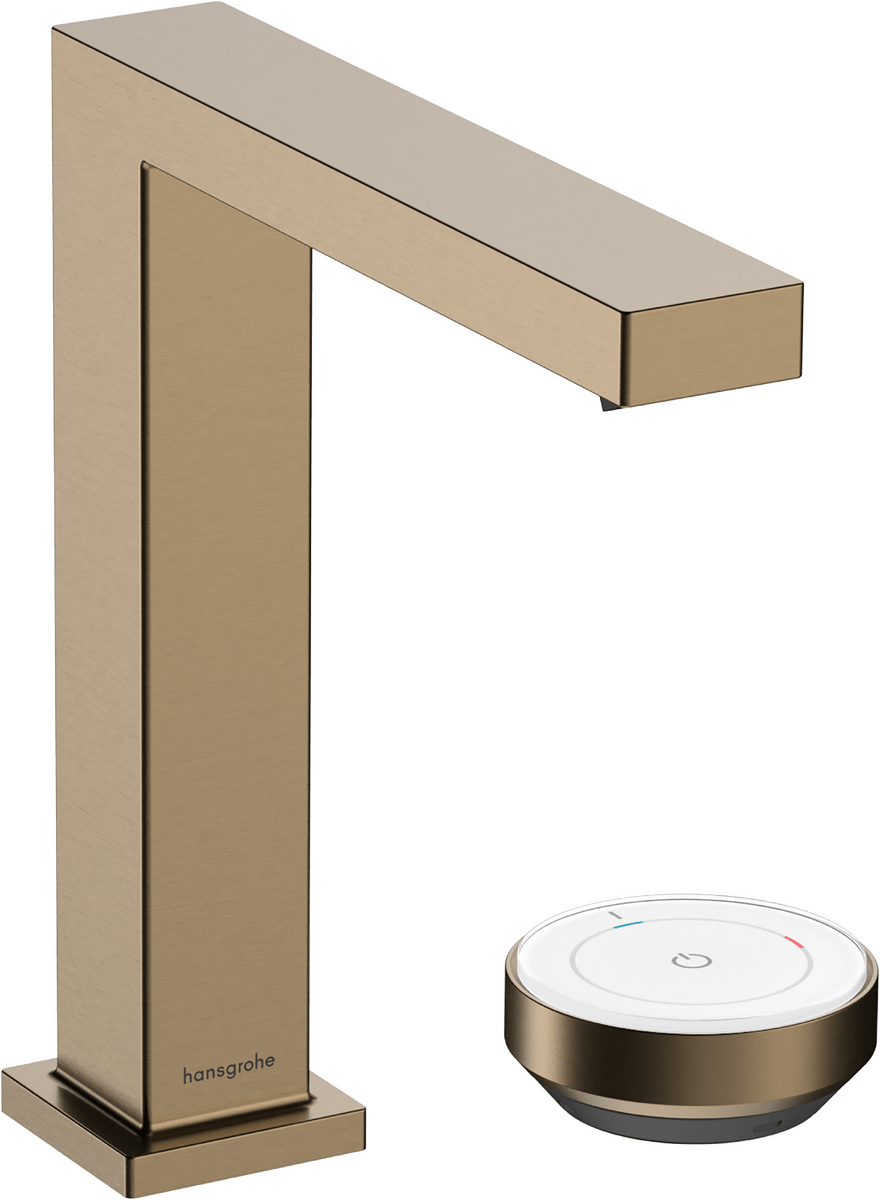 Hansgrohe Tecturis E 2 - hole Basin Mixer 150 Coolstart Ecosmart+ With Waste Set - Brushed Bronze - 73053140 - TAP 'N' SHOWER