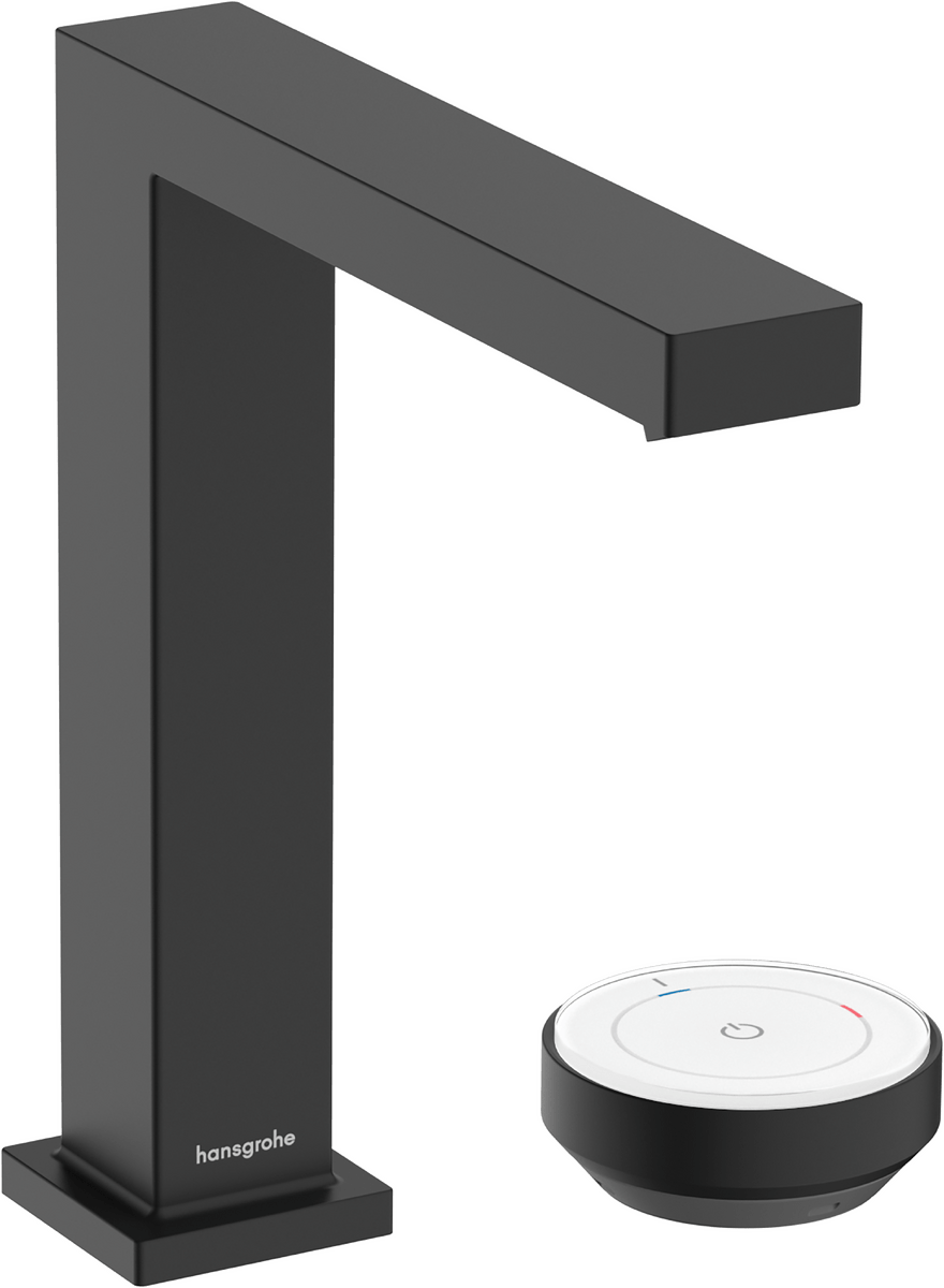 Hansgrohe Tecturis E 2 - hole Basin Mixer 150 Coolstart Ecosmart+ With Waste Set - Matt Black - 73053670 - TAP 'N' SHOWER