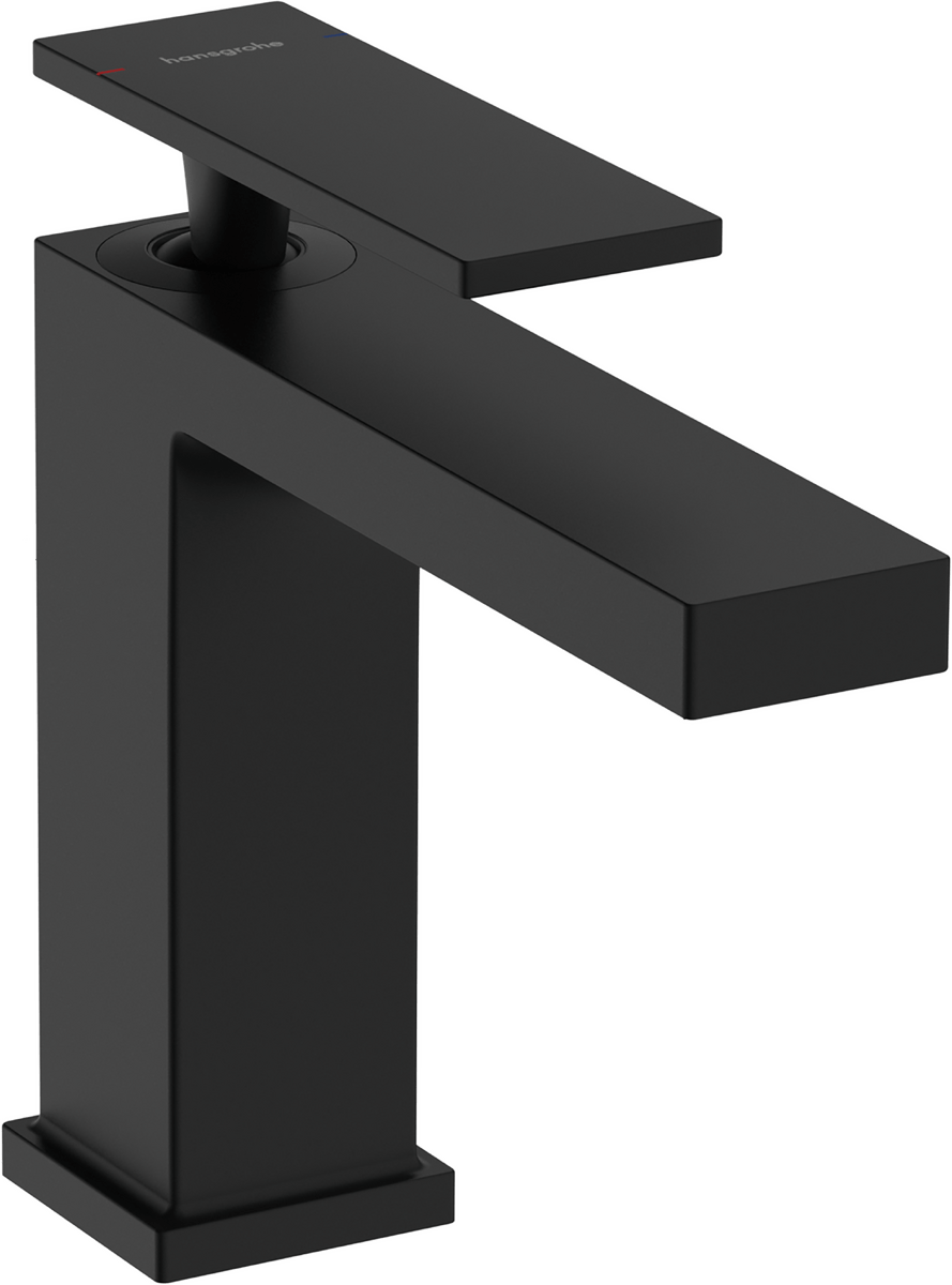 hansgrohe Tecturis E Single Lever Basin Mixer 110 EcoSmart+ With Pop - up Waste Set - Matt Black - 73010670 - TAP 'N' SHOWER