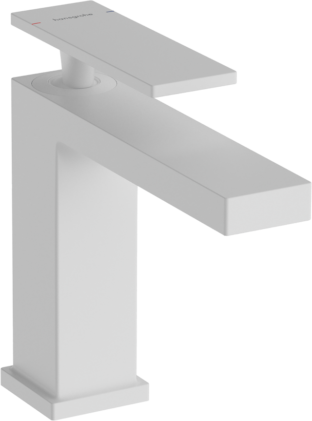 Hansgrohe Tecturis E Single Lever Basin Mixer 110 Ecosmart+ Without Waste Set - Matt White - 73011700 - TAP 'N' SHOWER