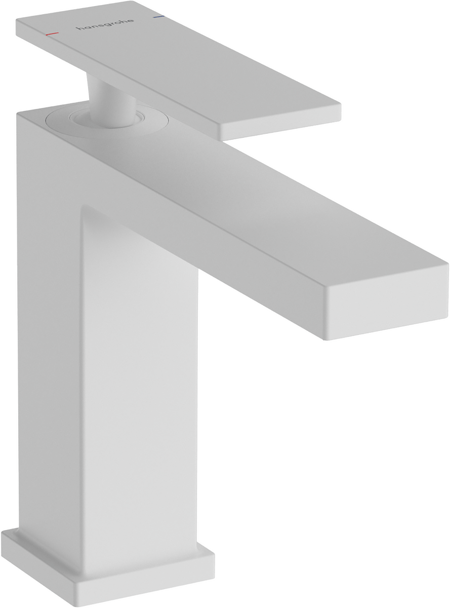 hansgrohe Tecturis E Single Lever Basin Mixer 110 EcoSmart+ With Pop - up Waste Set - Matt White - 73010700 - TAP 'N' SHOWER