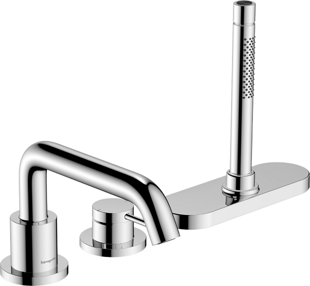 Hansgrohe Tecturis S 3 - hole Rim - mounted Single Lever Bath Mixer - Chrome - 73447000 - TAP 'N' SHOWER