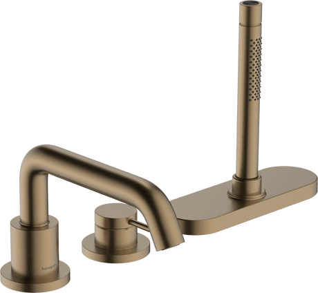 Hansgrohe Tecturis S 3 - hole Rim - mounted Single Lever Bath Mixer - Brushed Bronze - 73447140 - TAP 'N' SHOWER