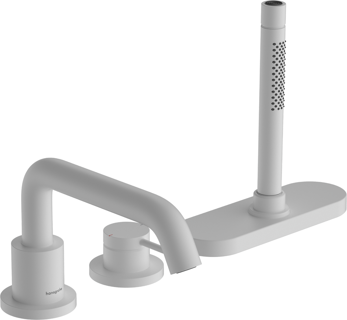 Hansgrohe Tecturis S 3 - hole Rim - mounted Single Lever Bath Mixer - Matt Black - 73447700 - TAP 'N' SHOWER