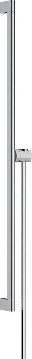 Hansgrohe Unica Shower Bar S Puro 90 Cm with Easy Slide Hand Shower Holder and Isiflex Shower Hose 160 Cm - Chrome - 24405000 - TAP 'N' SHOWER