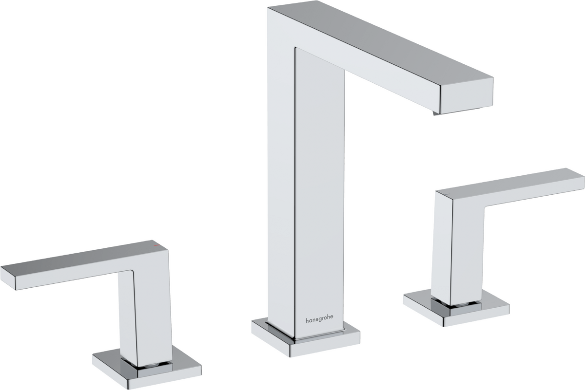 Hansgrohe Tecturis E 3 - hole Basin Mixer 150 EcoSmart+ With Push - open Waste Set - Chrome - 73030000 - TAP 'N' SHOWER