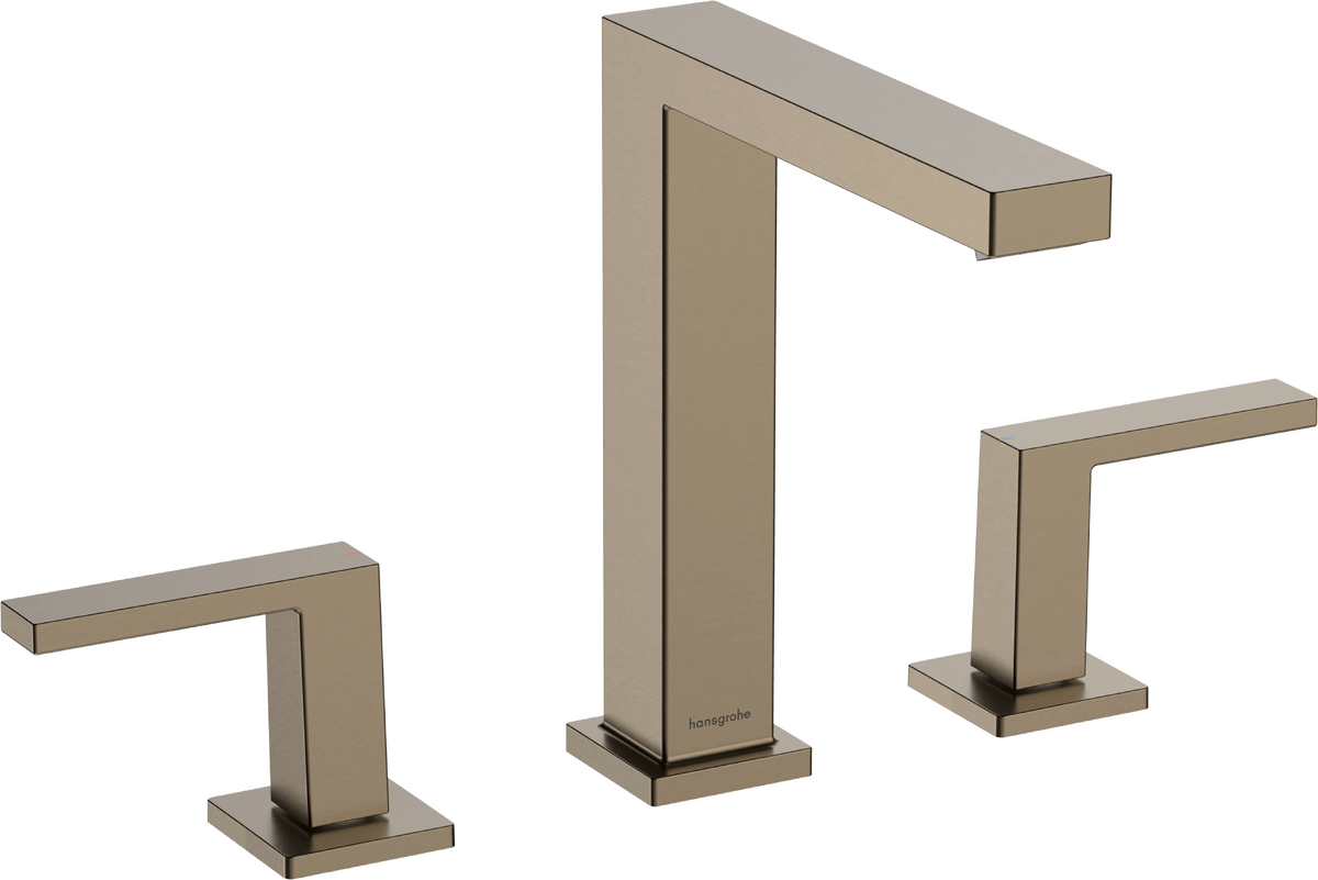 Hansgrohe Tecturis E 3 - hole Basin Mixer 150 EcoSmart+ With Push - open Waste Set - Brushed Bronze - 73030140 - TAP 'N' SHOWER