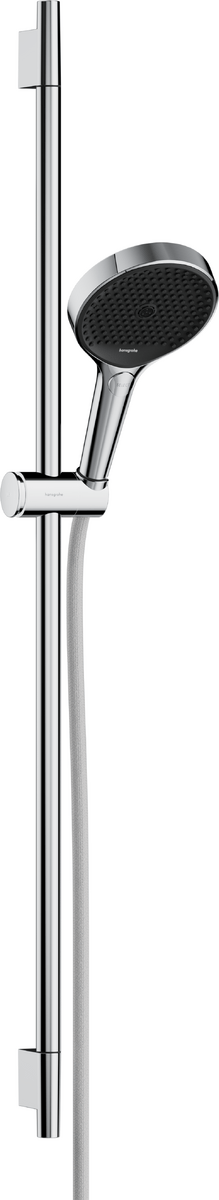 Hansgrohe Rainfinity Shower Set 130 3jet with Shower Bar S Puro 90 Cm and Push Slider And Designflex Textile Shower Hose 160 Cm - Chrome - 28743000 - TAP 'N' SHOWER
