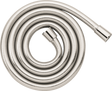 Hansgrohe Isiflex Shower Hose 2000 mm in polished nickel with pivot connectors and knurled nuts for flexible, tangle-free showering and easy installation.