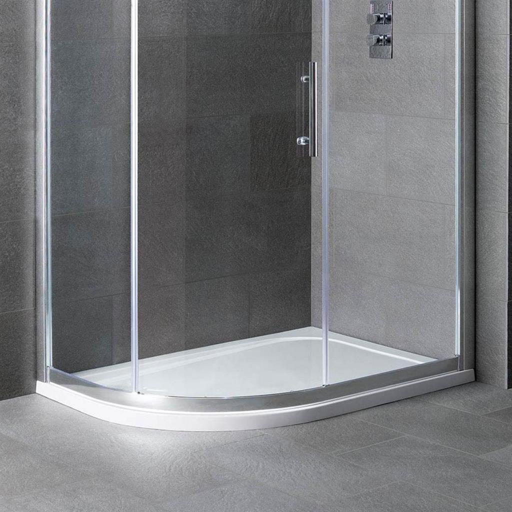 Eastbrook Volente Low Profile Left Handed Offset Quadrant Shower Tray 900mm x 700mm - 158.074 - TAP 'N' SHOWER